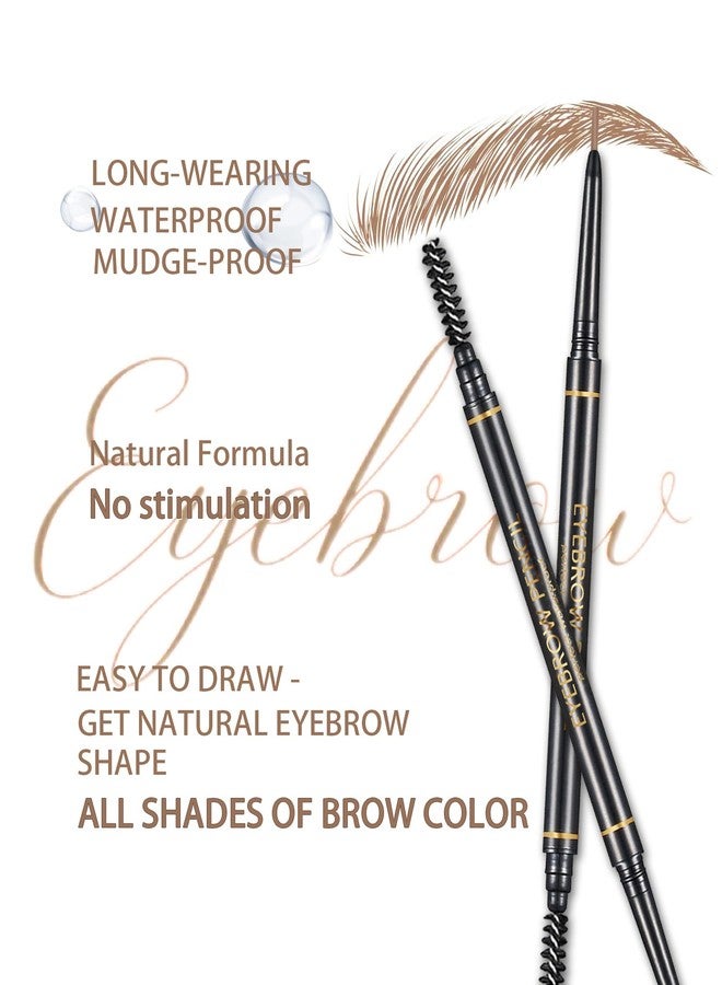 SUMEITANG Light Brown Eye Brow Pencils for Women, 6Pcs Waterproof Eyebrow Pencil, 1.5mm Micro-Fine Tip & Spiral Brush with Brow Razors Perfect for Creating a Natural and Delicate Eyebrow Look Makeup - Image 4